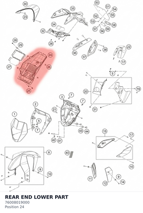 Diagram preview: REAR END LOWER PART (76008019000)