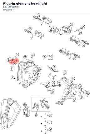 Diagram preview: Plug-in element headlight (60714011060)