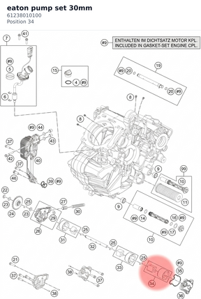 Diagram preview: eaton pump set 30mm (61238010100)