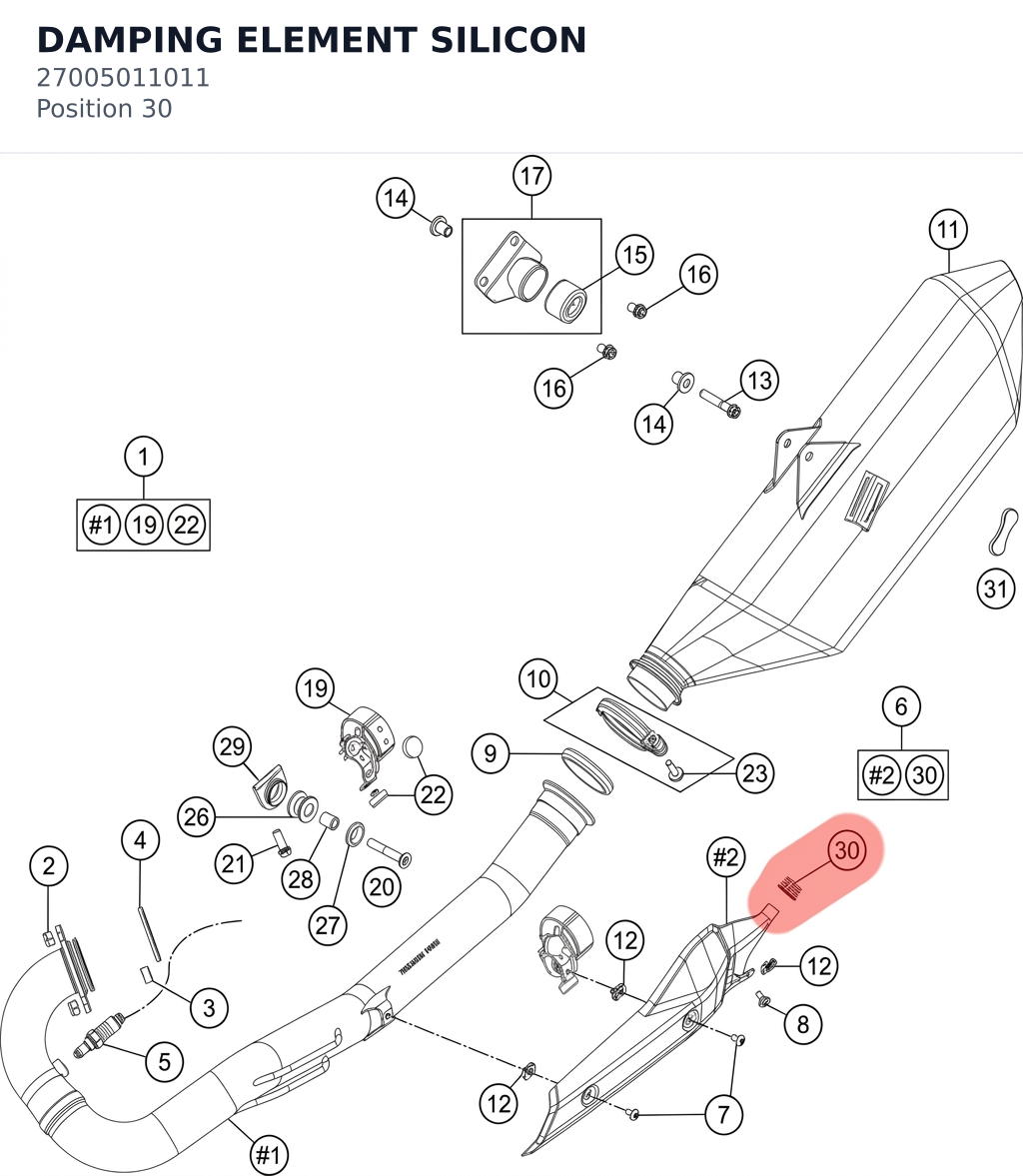 Diagram preview: DAMPING ELEMENT SILICON (27005011011)