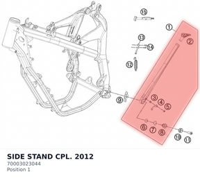 Diagram preview: SIDE STAND CPL. 2012 (70003023044)