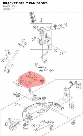 Diagram preview: BRACKET BELLY PAN FRONT (90808026001)