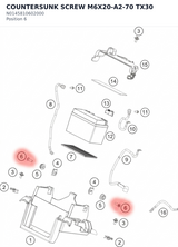 Diagram preview: COUNTERSUNK SCREW M6X20-A2-70 TX30 (N0145810602000)