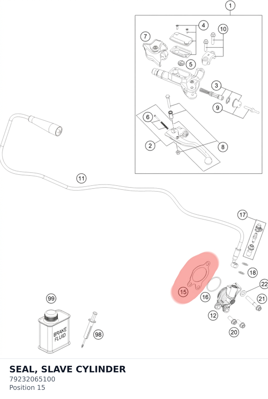 Diagram preview: SEAL, SLAVE CYLINDER (79232065100)