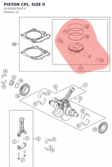 Diagram preview: PISTON CPL. SIZE II (61430007000 II)
