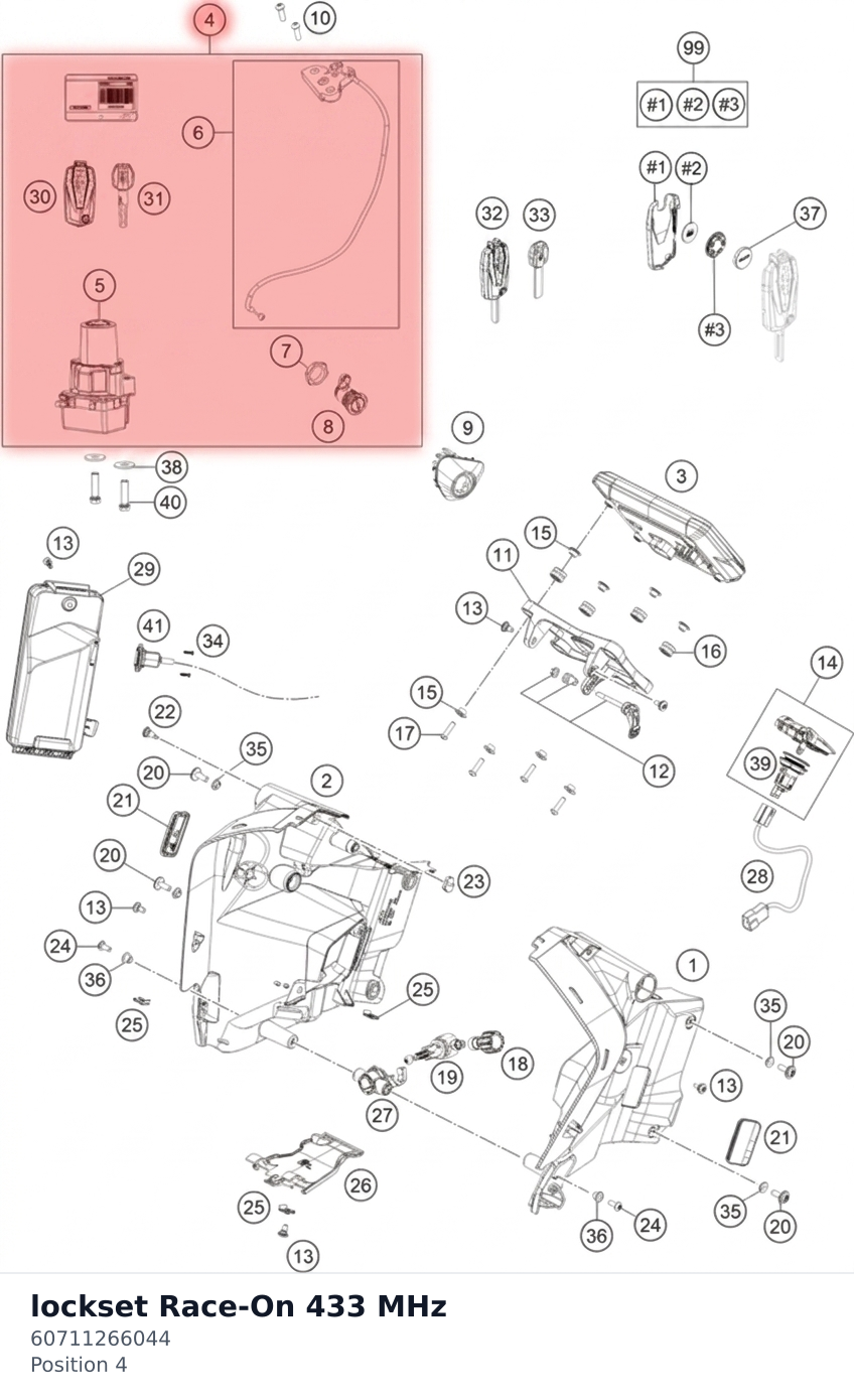 Diagram preview: lockset Race-On 433 MHz (60711266044)