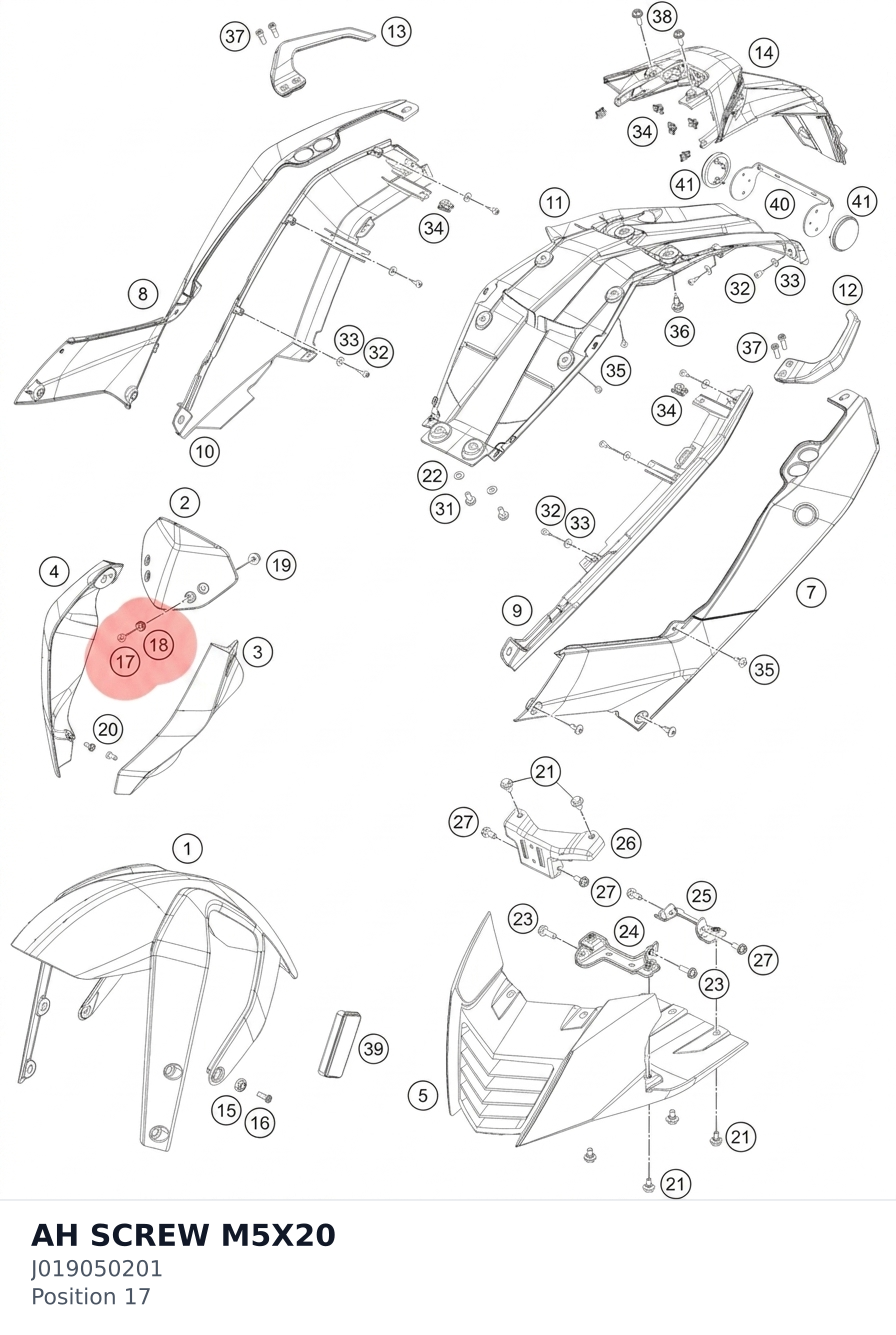 Diagram preview: AH SCREW M5X20 (J019050201)