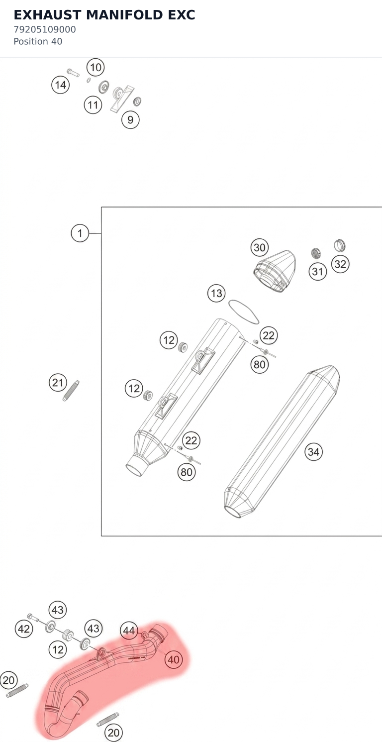 Diagram preview: EXHAUST MANIFOLD EXC (79205109000)