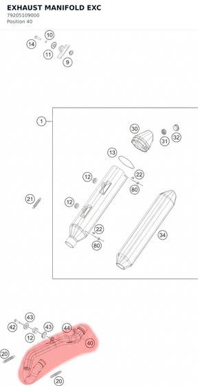 Diagram preview: EXHAUST MANIFOLD EXC (79205109000)