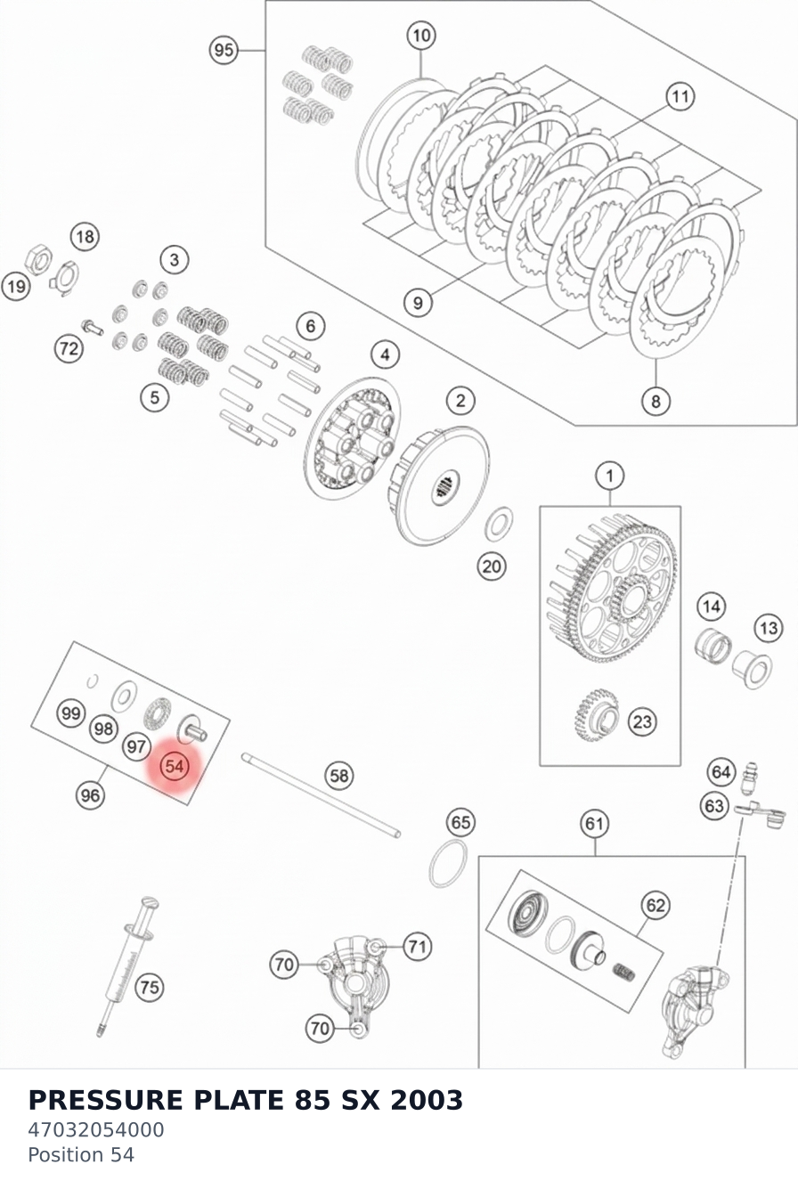 Diagram preview: PRESSURE PLATE 85 SX      2003 (47032054000)