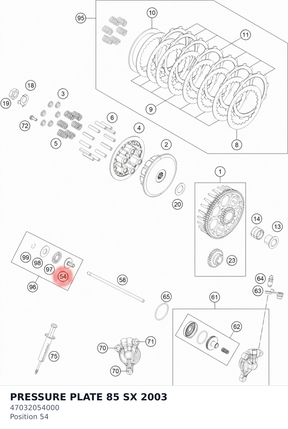 Diagram preview: PRESSURE PLATE 85 SX      2003 (47032054000)