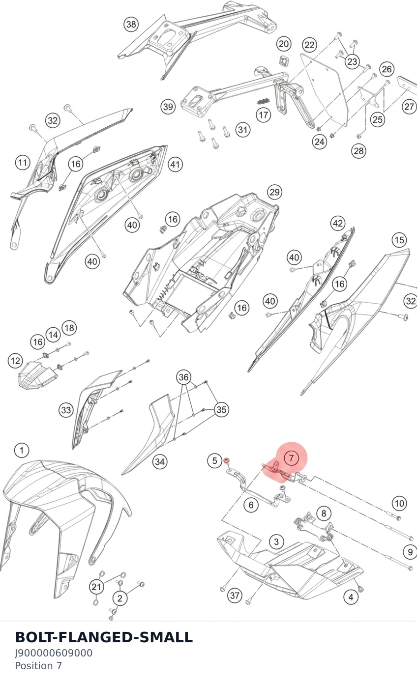 Diagram preview: BOLT-FLANGED-SMALL (J900000609000)