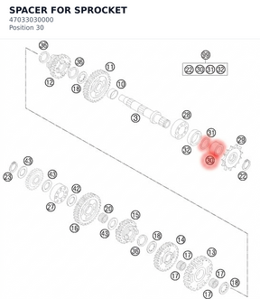 Diagram preview: SPACER FOR SPROCKET (47033030000)