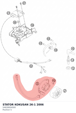 Diagram preview: STATOR KOKUSAN 2K-1       2006 (54839004000)