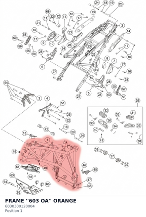 Diagram preview: FRAME ''603 OA'' ORANGE (6030300120004)