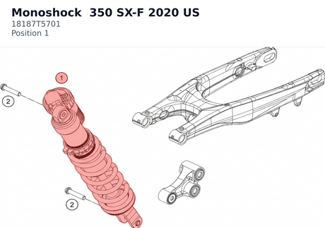 Diagram preview: Monoshock  350 SX-F 2020 US (18187T5701)