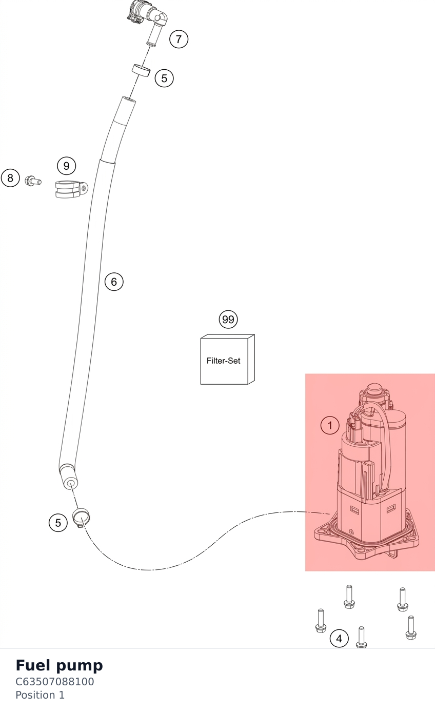 Diagram preview: Fuel pump (C63507088100)