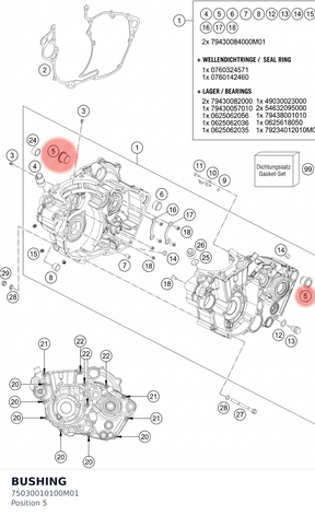 Diagram preview: BUSHING (75030010100M01)