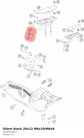 Diagram preview: Silent block 20x12 M6x10/M6x8 (63503190017)