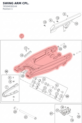 Diagram preview: SWING ARM CPL. (76504030144)