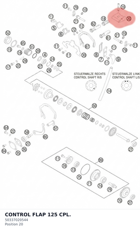 Diagram preview: CONTROL FLAP 125 CPL. (50337020544)