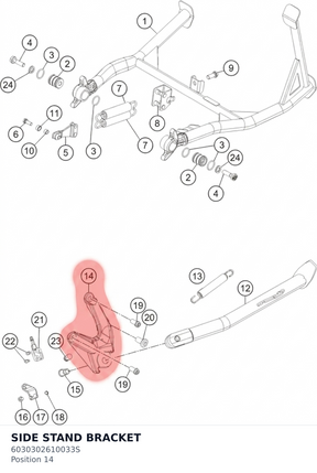 Diagram preview: SIDE STAND BRACKET (6030302610033S)
