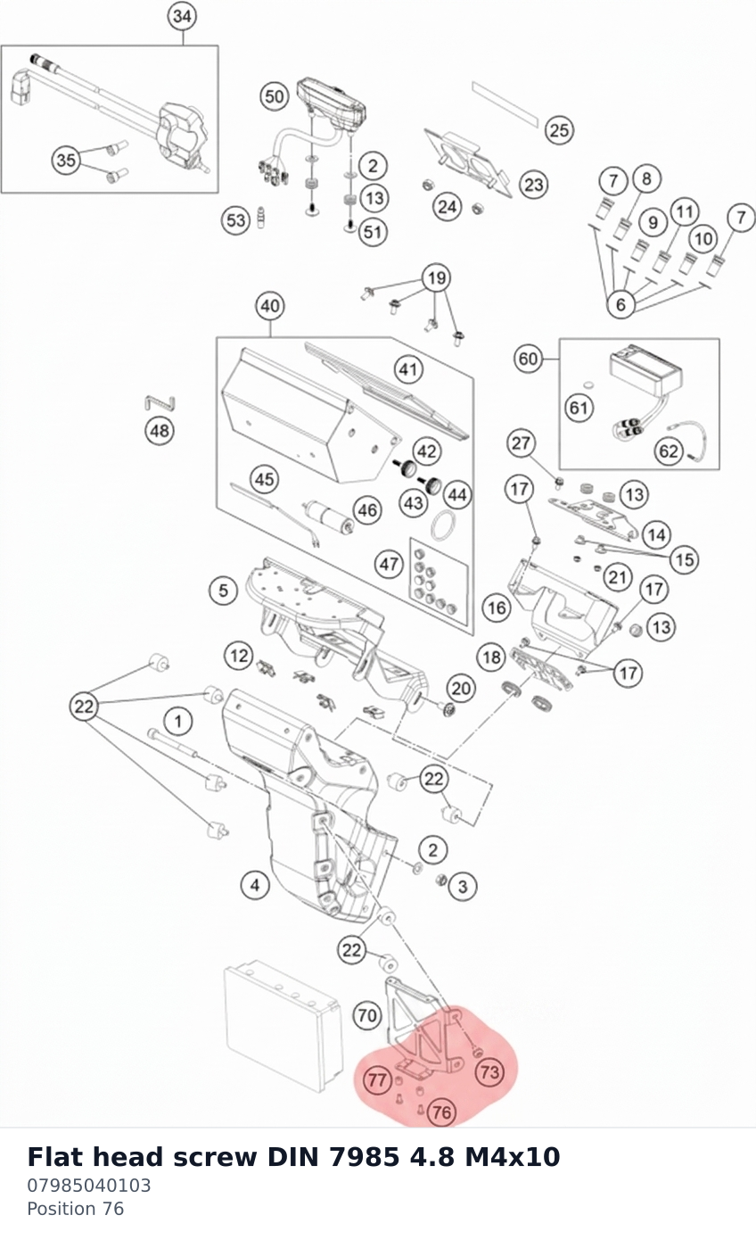 Diagram preview: Flat head screw DIN 7985 4.8 M4x10 (07985040103)