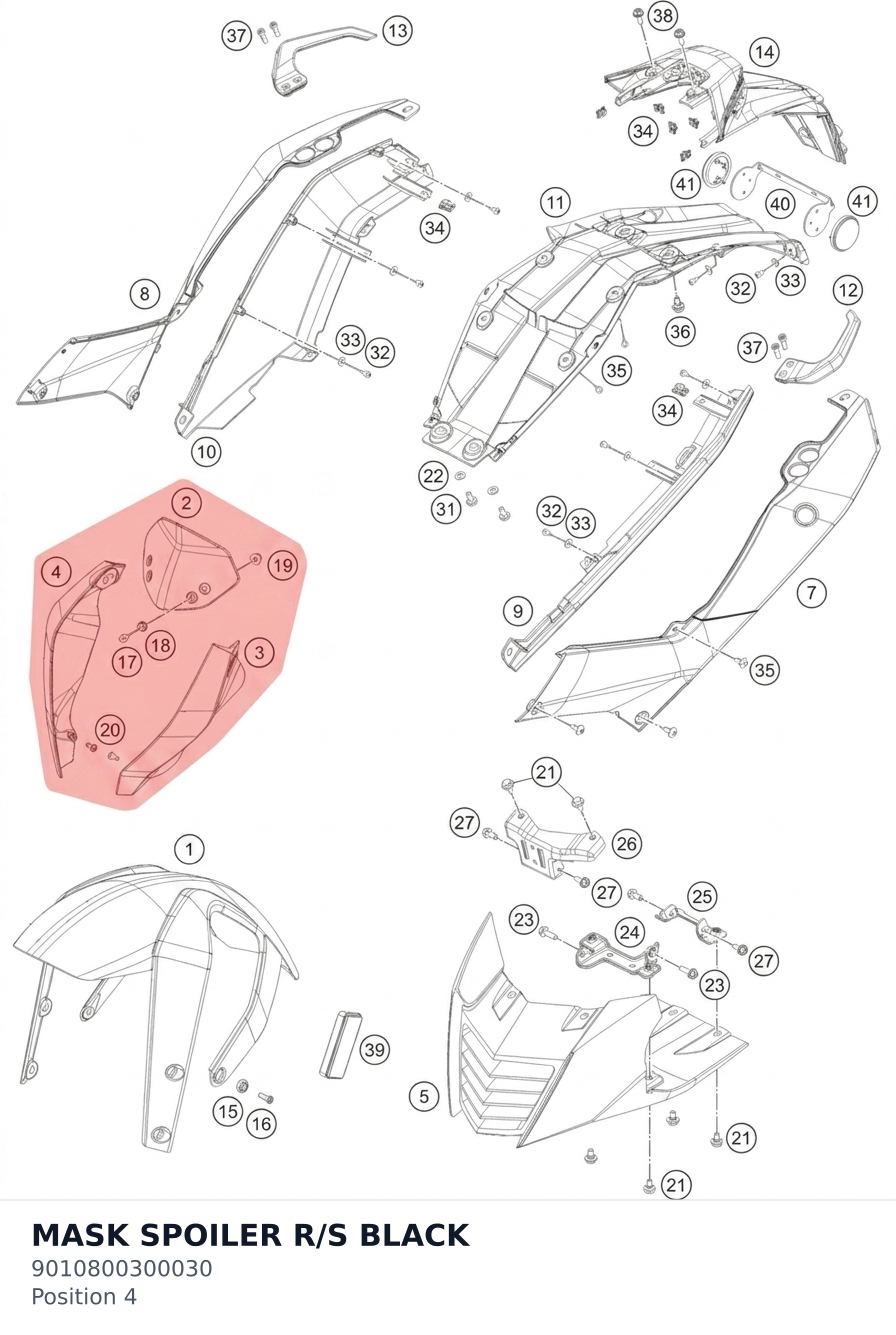 Diagram preview: MASK SPOILER  R/S BLACK (9010800300030)