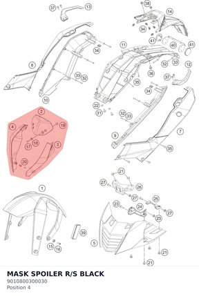 Diagram preview: MASK SPOILER  R/S BLACK (9010800300030)