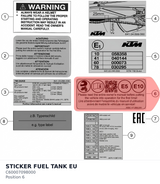 Diagram preview: STICKER FUEL TANK EU (C60007098000)