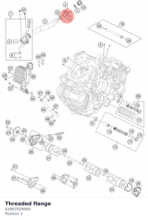 Diagram preview: Threaded flange (61907029000)