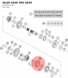 Diagram preview: IDLER GEAR 3RD GEAR (76633113100)