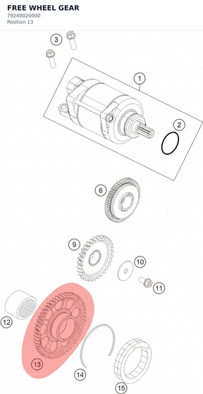 Diagram preview: FREE WHEEL GEAR (79240020000)