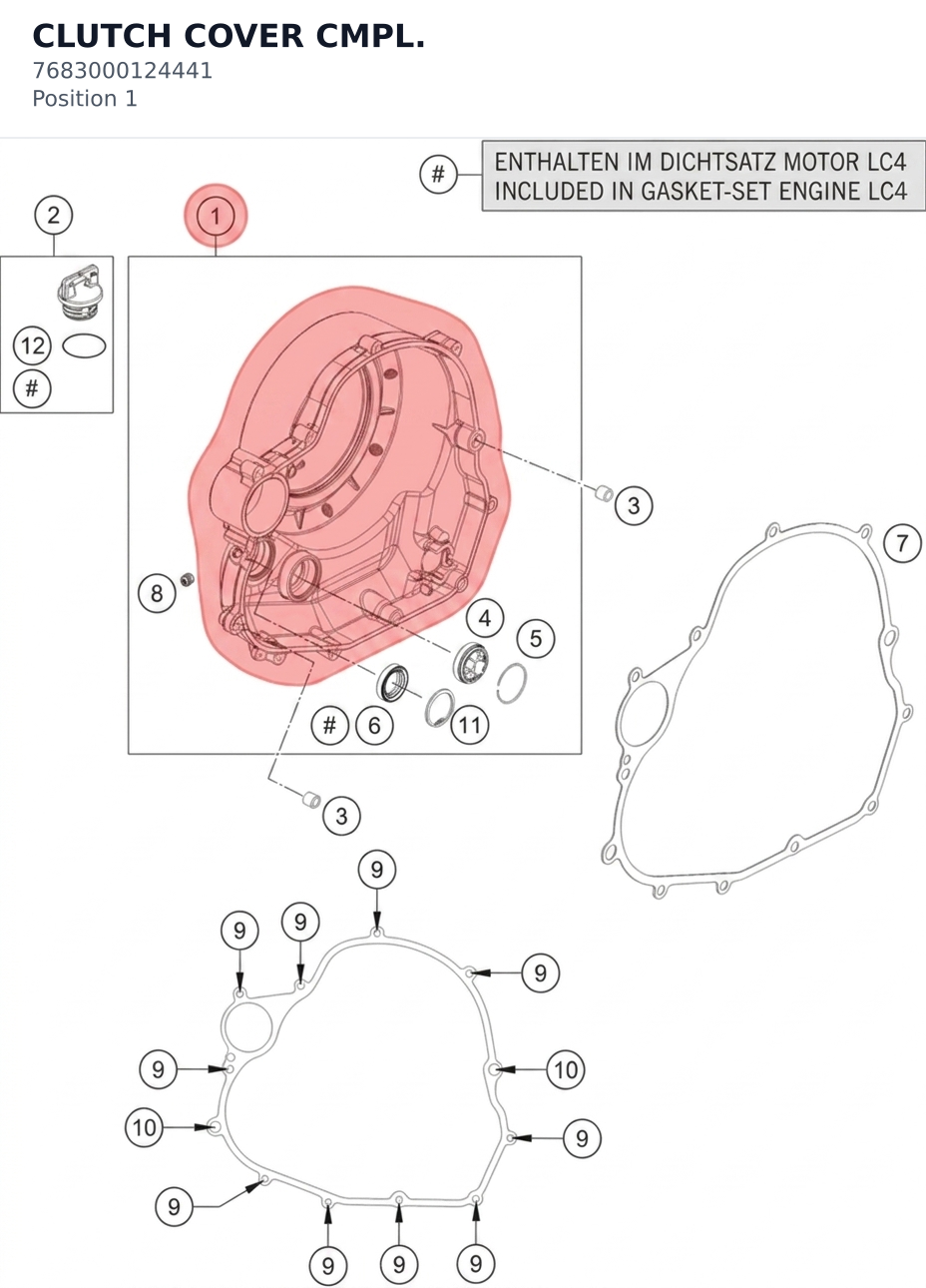 Diagram preview: CLUTCH COVER CMPL. (7683000124441)