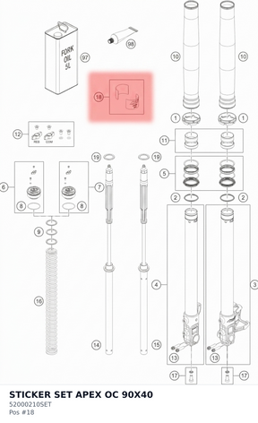 Diagram preview: STICKER SET APEX OC 90X40 (52000210SET)
