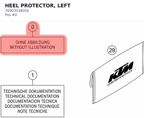 Diagram preview: HEEL PROTECTOR, LEFT (76903038050)