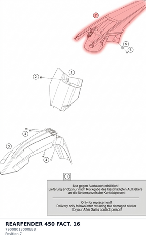 Diagram preview: REARFENDER 450 FACT. 16 (79008013000EBB)