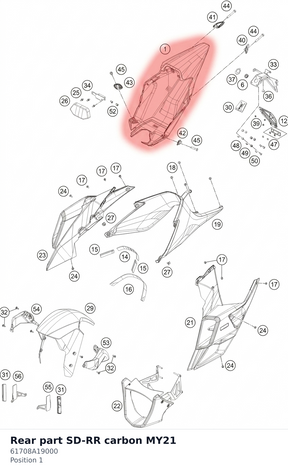 Diagram preview: Rear part SD-RR carbon MY21 (61708A19000)