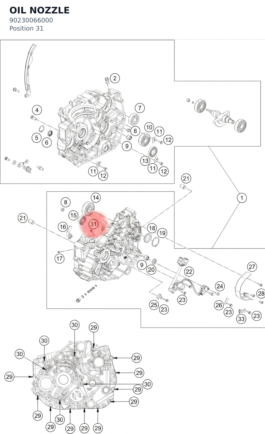 Diagram preview: OIL NOZZLE (90230066000)