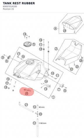 Diagram preview: TANK REST RUBBER (69007014100)