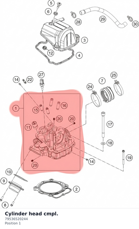 Diagram preview: Cylinder head cmpl. (79536520244)
