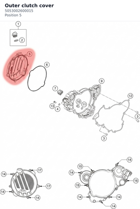 Diagram preview: Outer clutch cover (5053002600015)