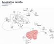 Diagram preview: Evaporative canister (C90715001000)