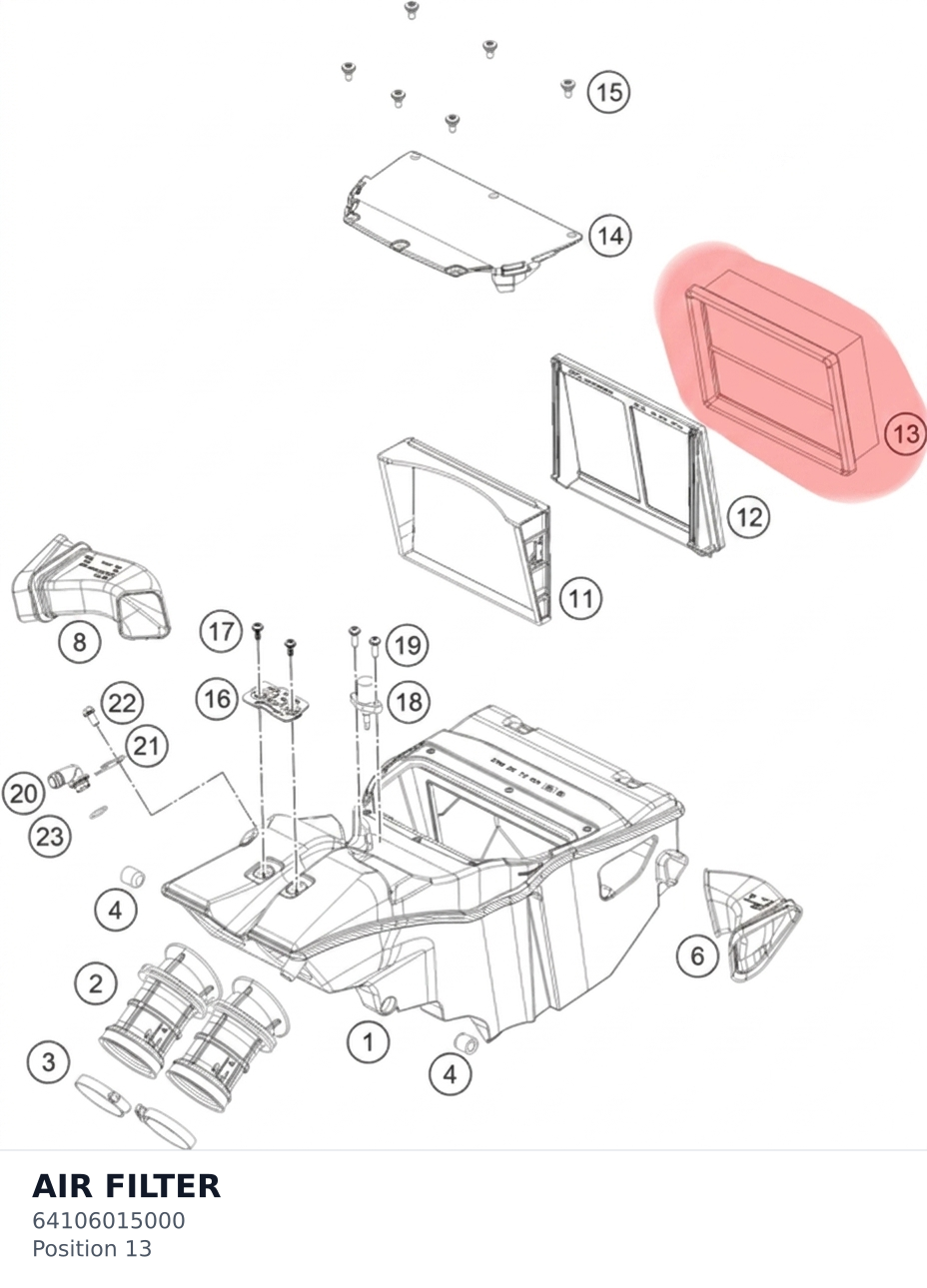 Diagram preview: AIR FILTER (64106015000)