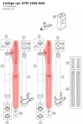 Diagram preview: Cartige cpl. KTM 1050 ADV (57430006S4)
