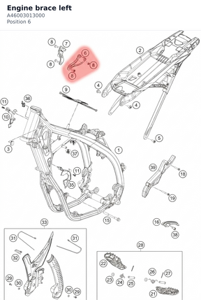 Diagram preview: Engine brace left (A46003013000)