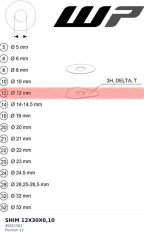 Diagram preview: SHIM 12X30X0,10 (46811582)