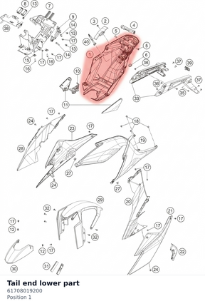 Diagram preview: Tail end lower part (61708019200)