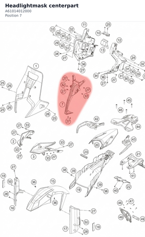 Diagram preview: Headlightmask centerpart (A61014012000)