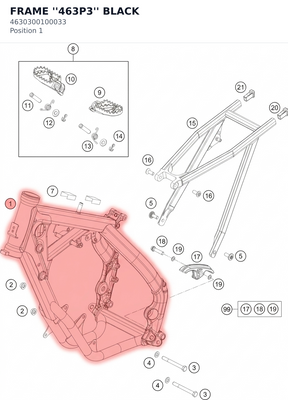 Diagram preview: FRAME ''463P3'' BLACK (4630300100033)